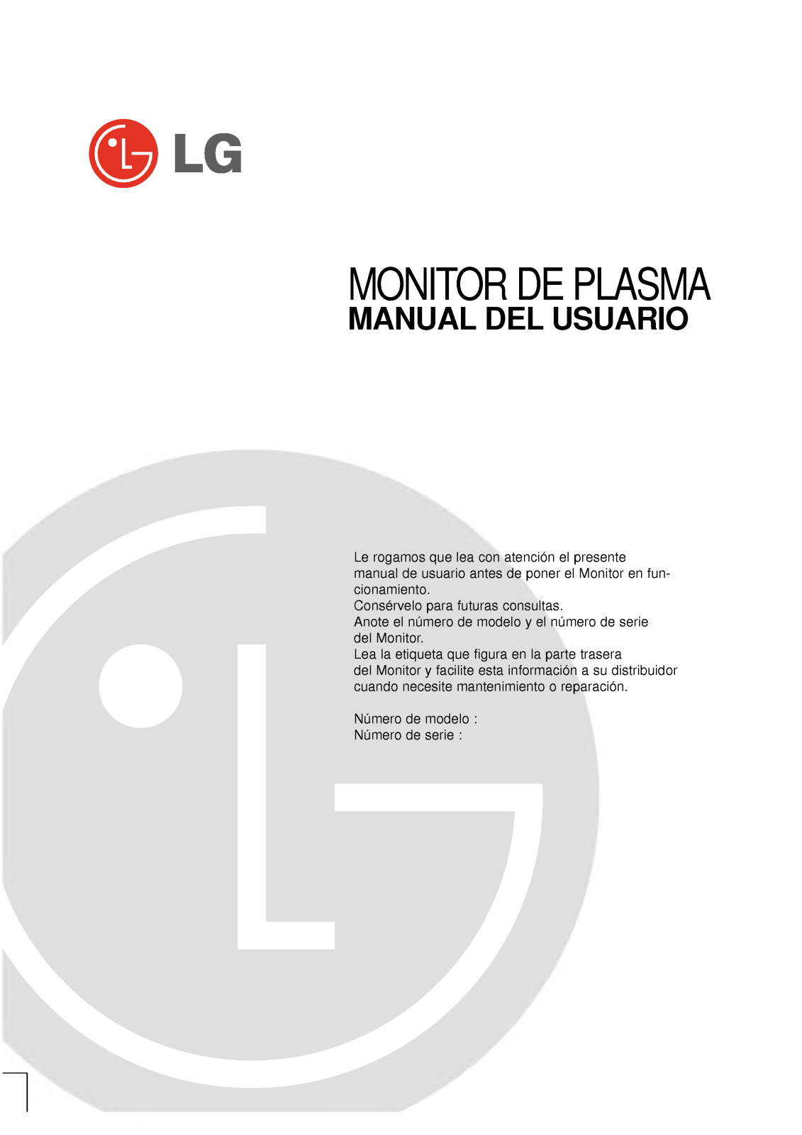 Lg MZ-42PZ44, MZ-50PZ93V, MZ-42PZ45V, MZ-50PZ46 User Manual