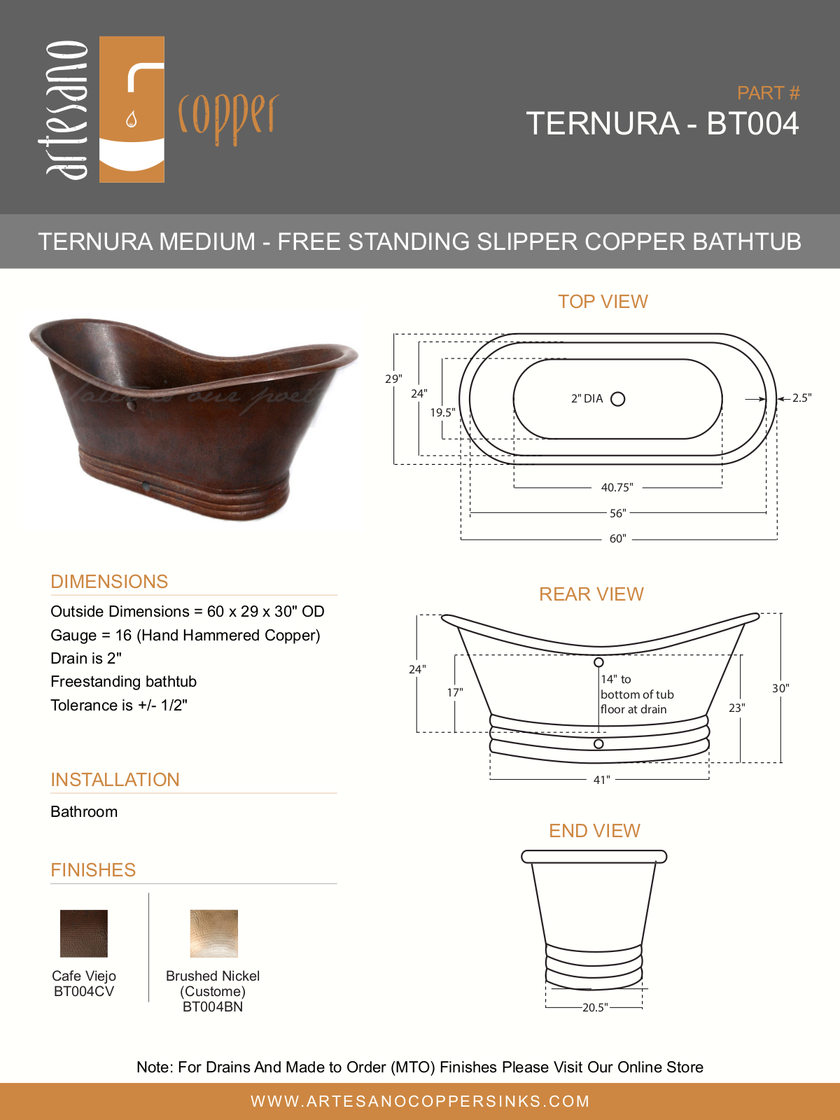 Artesano Design YIPT1031 Specifications - ManualMachine.com