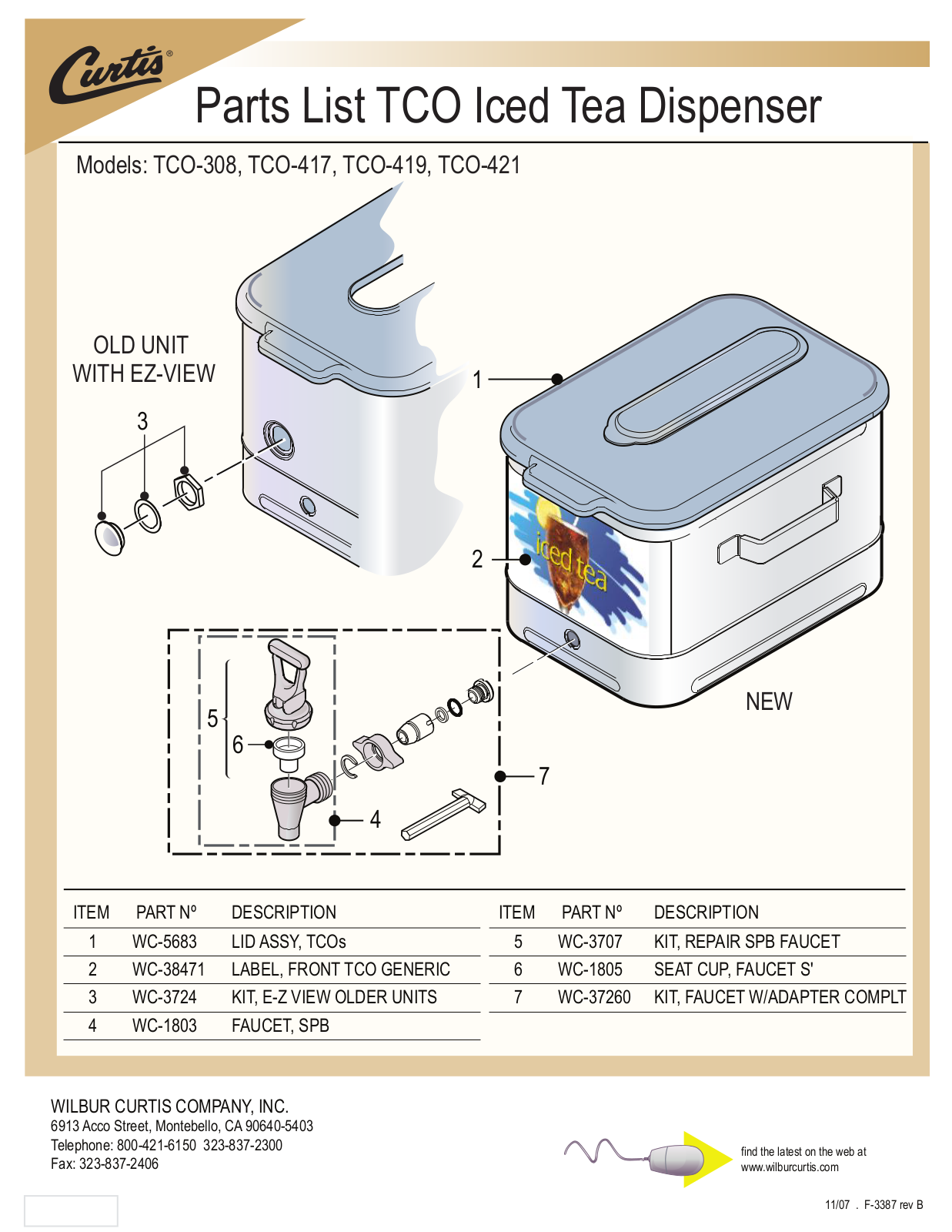 Wibur Curtis Company TCO-421 User Manual