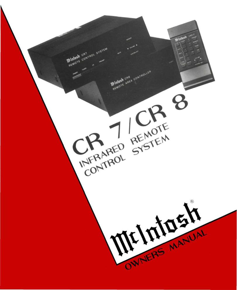 McIntosh CR-7, CR-8 Owners manual
