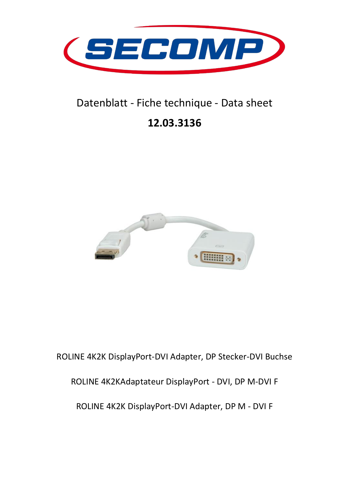 ROLINE 12033136 Datasheet - ManualMachine.com