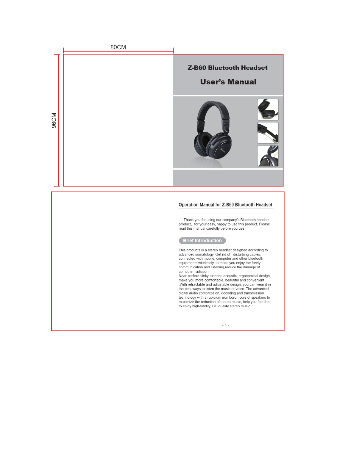 ZONOKI DIGITAL TECHNOLOGY Z B60 User Manual