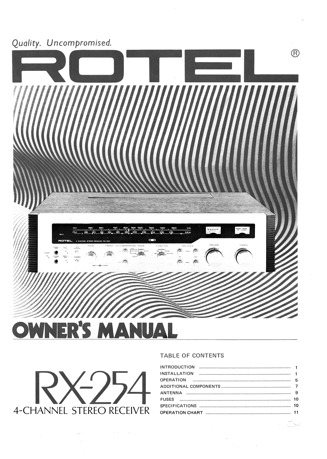 Rotel RX-254 User Manual