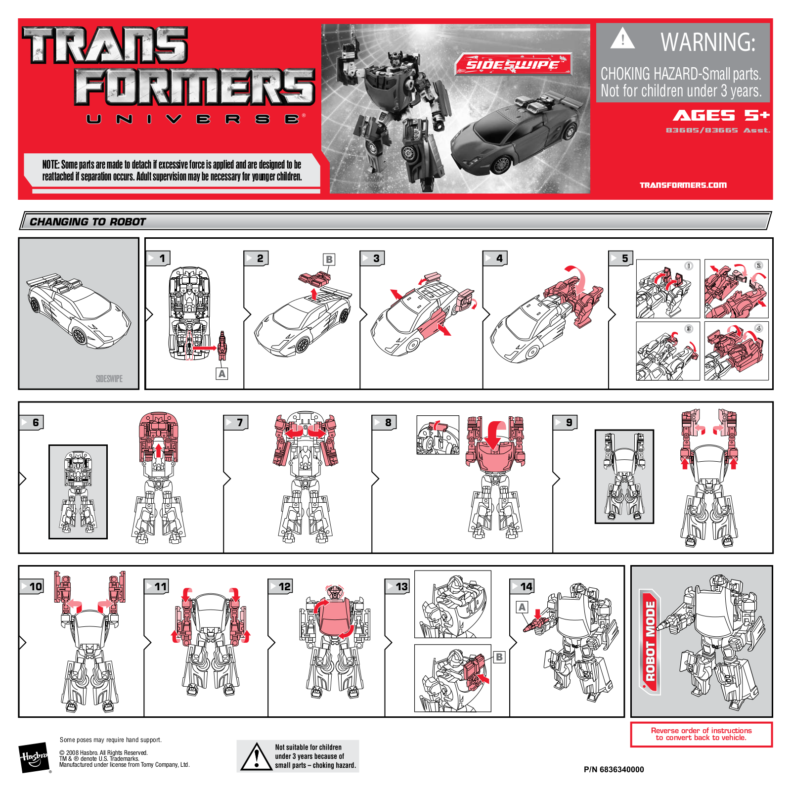 HASBRO Transformers Universe Sideswipe User Manual