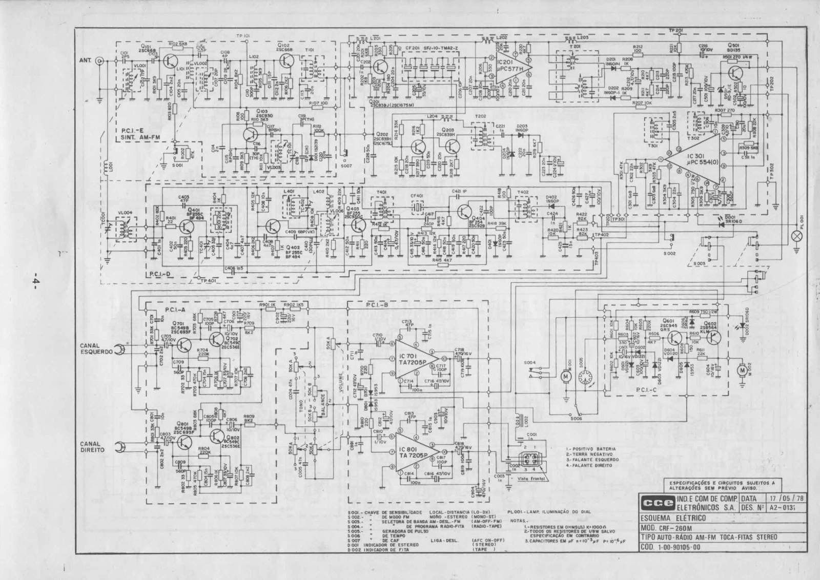 CCE CRF-260M Schematic