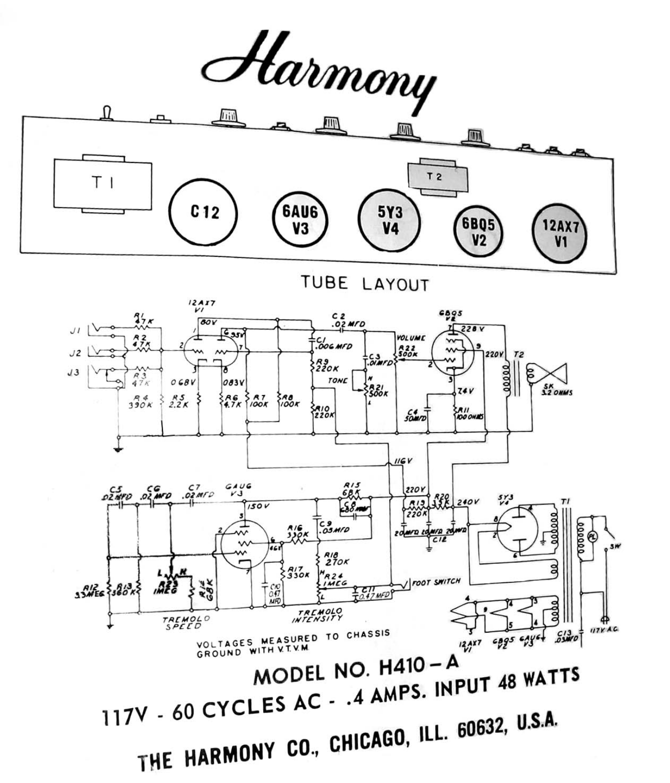 Harmony h410a schematic