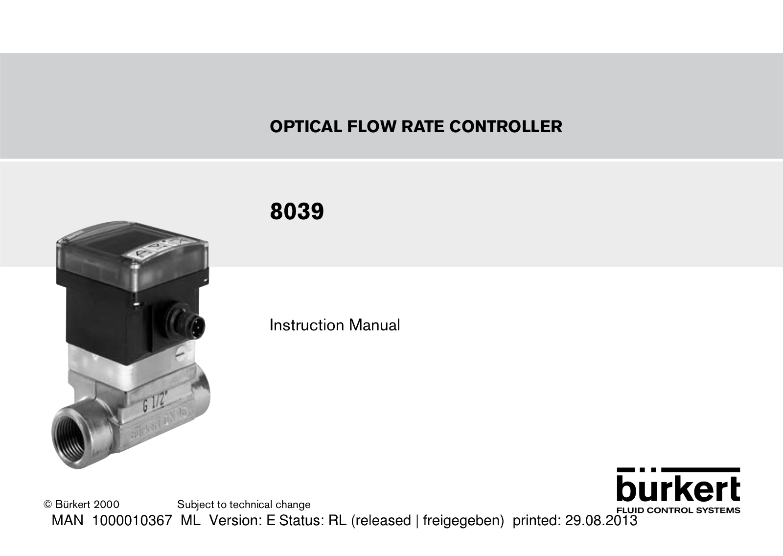 Burkert S039 User Manual