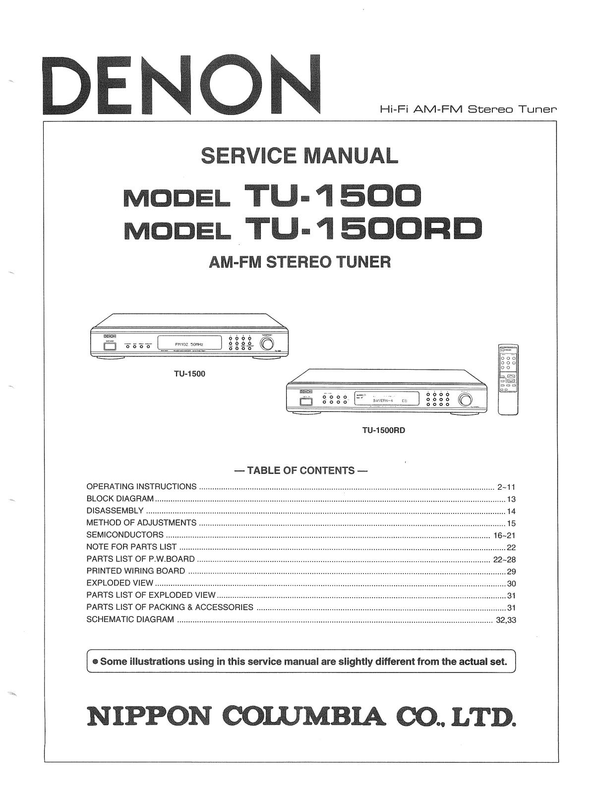 Denon TU-1500 Service Manual