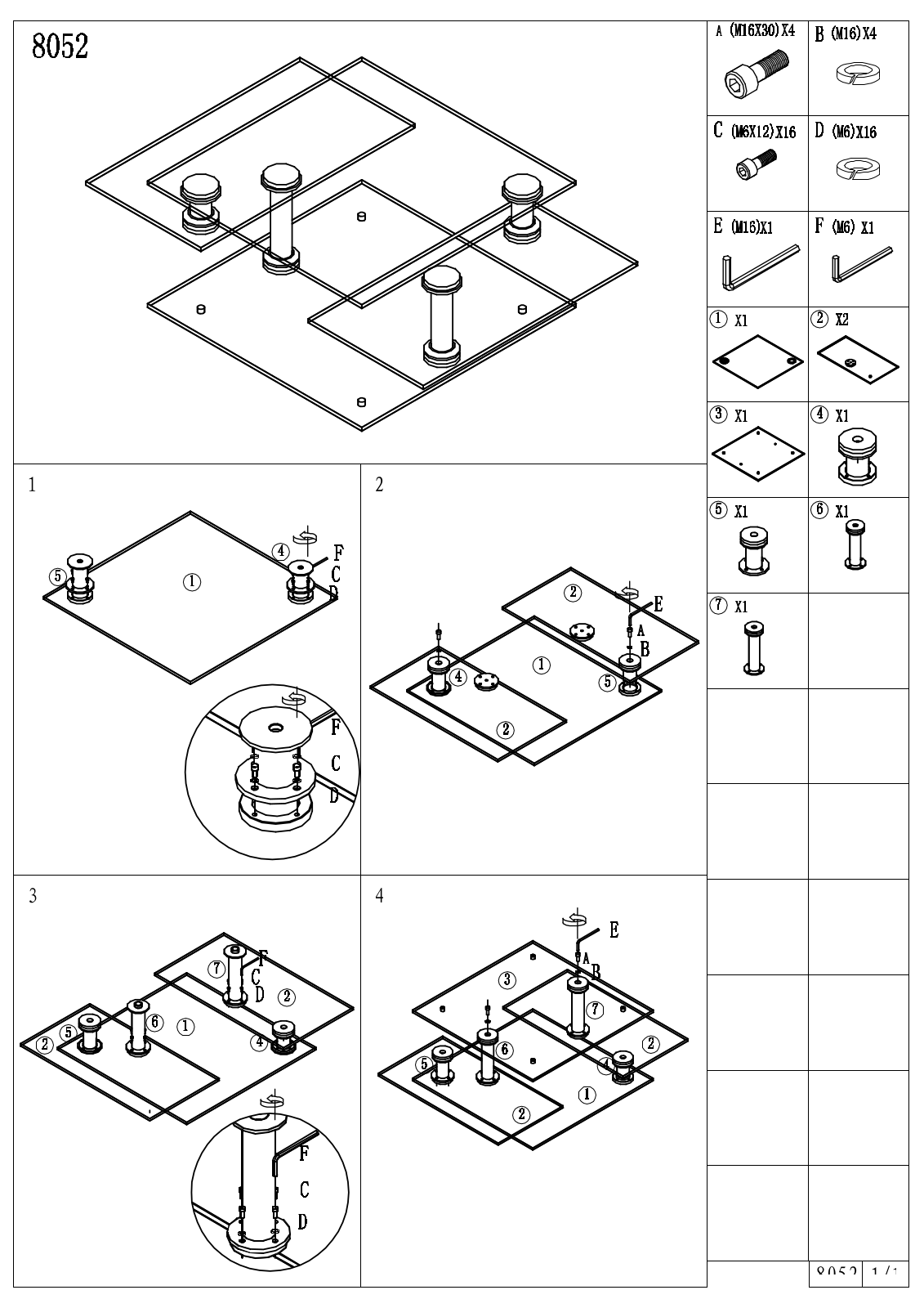 Chintaly 8052CTWHT Assembly Guide - ManualMachine.com