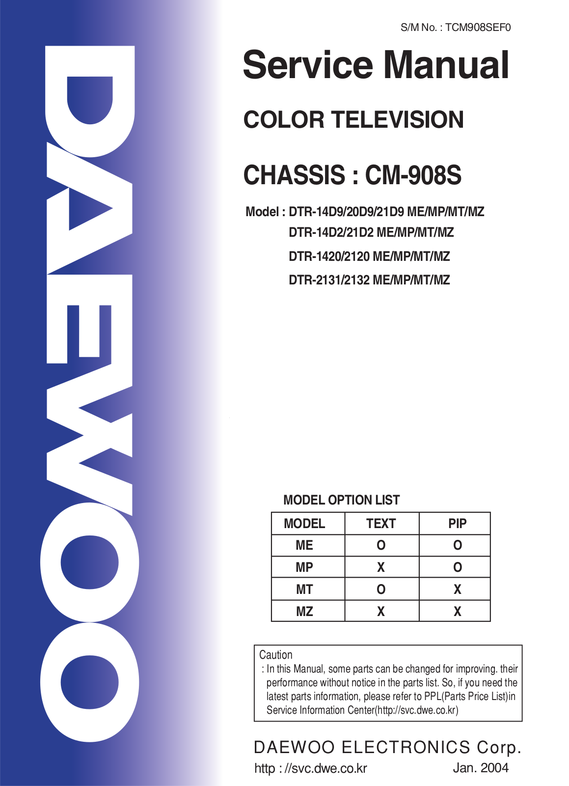 Daewoo CM-908S Service Manual