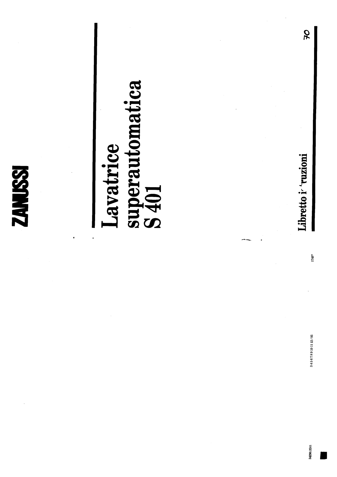 Zanussi S401 User Manual