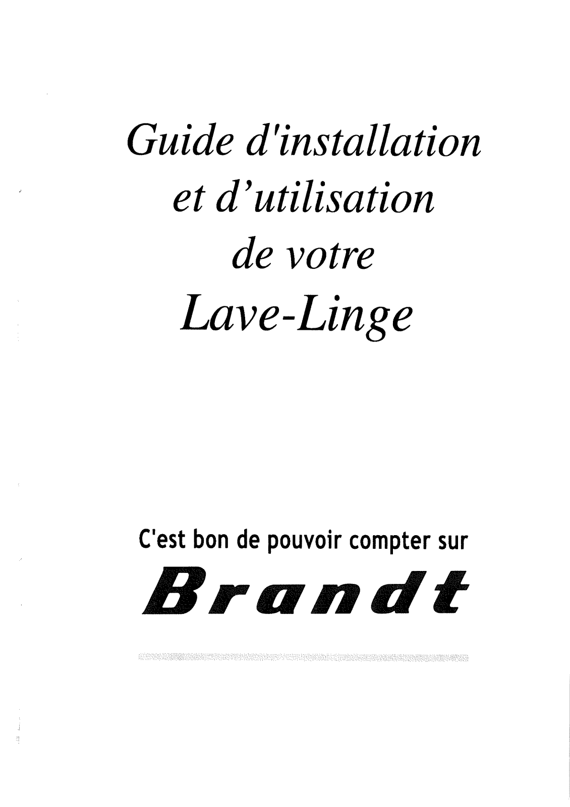 BRANDT F160T User Manual