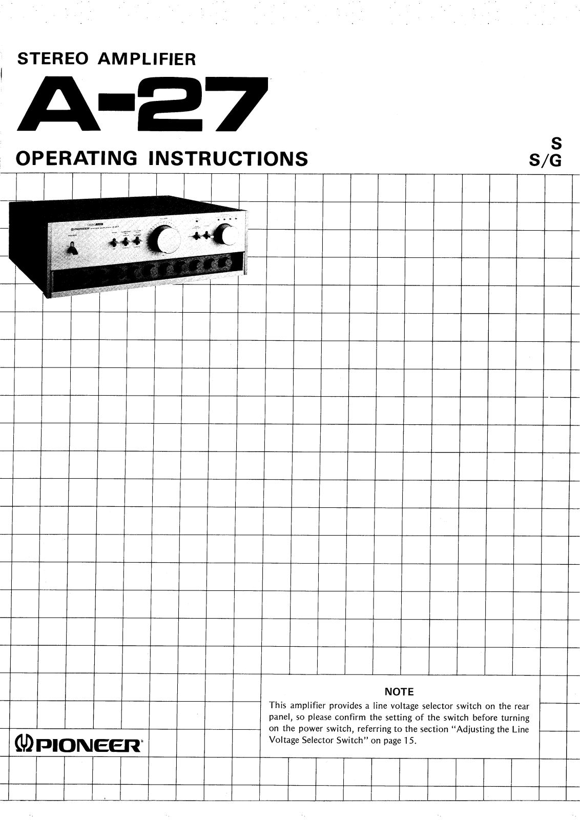 Pioneer A-27 Owners manual