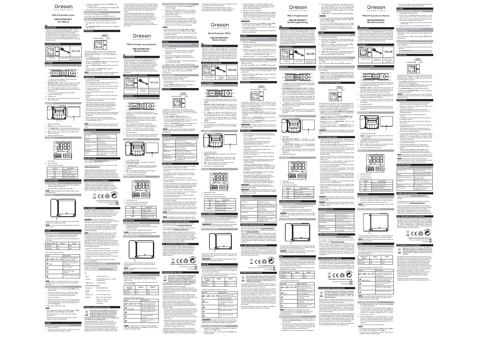 Oregon Scientific RM338P, RM338U User manual