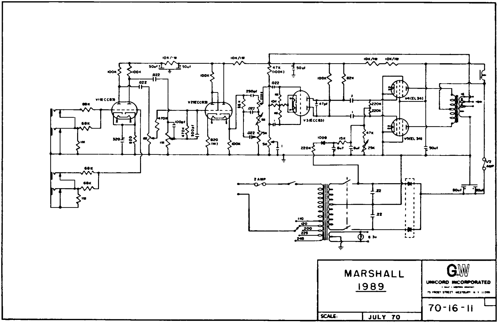 Marshall 1989-50W-Organ Schematic