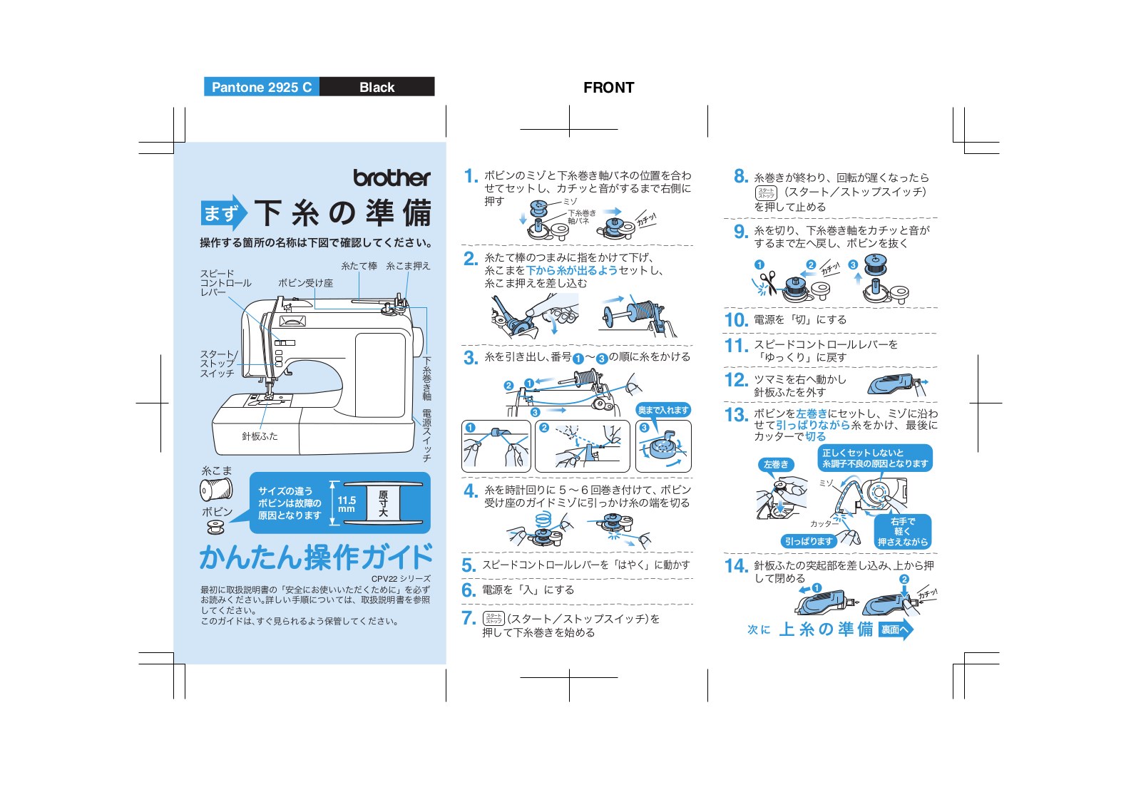 Brother CPV22 Operation chart