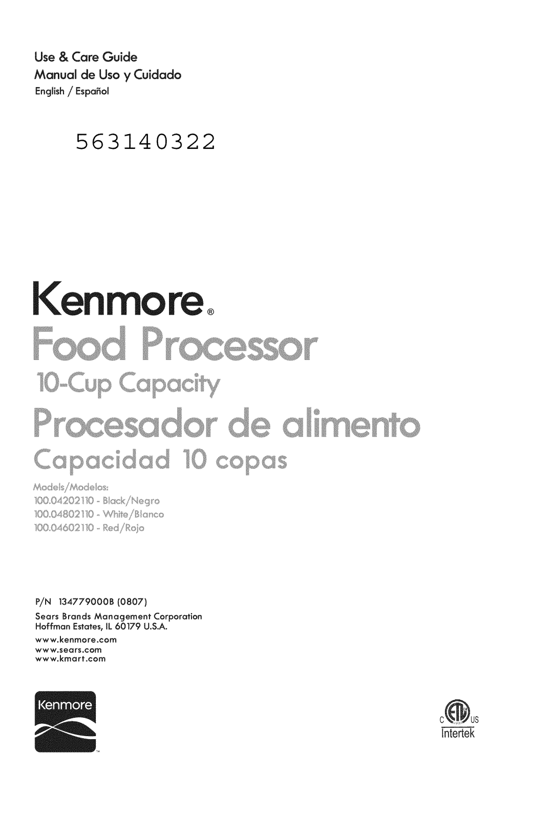 Kenmore 10004802110, 10004602110, 10004202110 Owner’s Manual