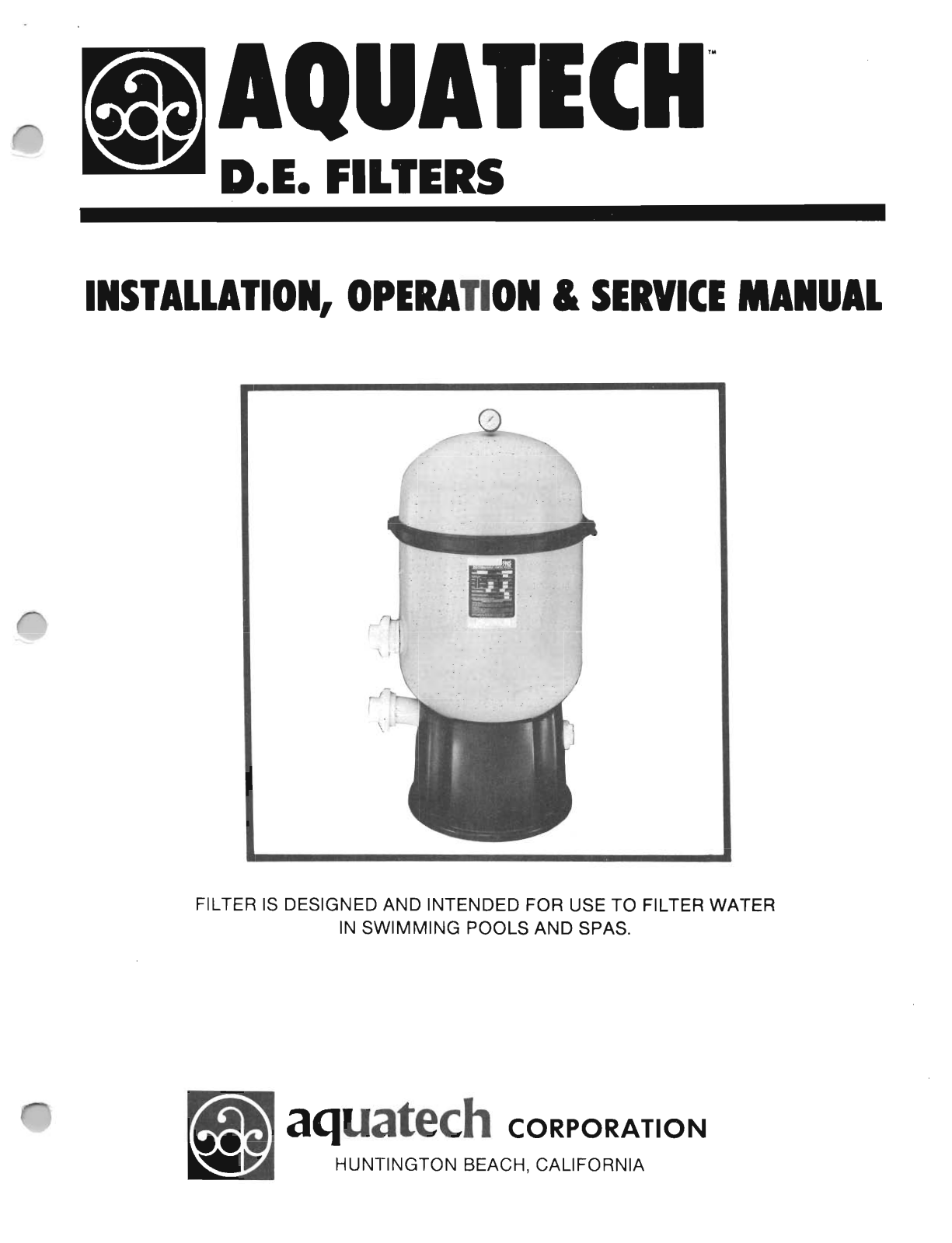 Pentair AquaTech User Manual