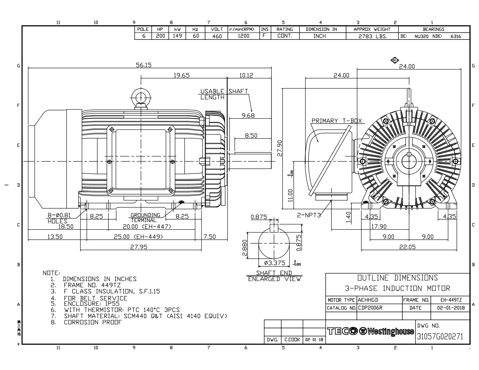 Teco CDP2006R Reference Drawing