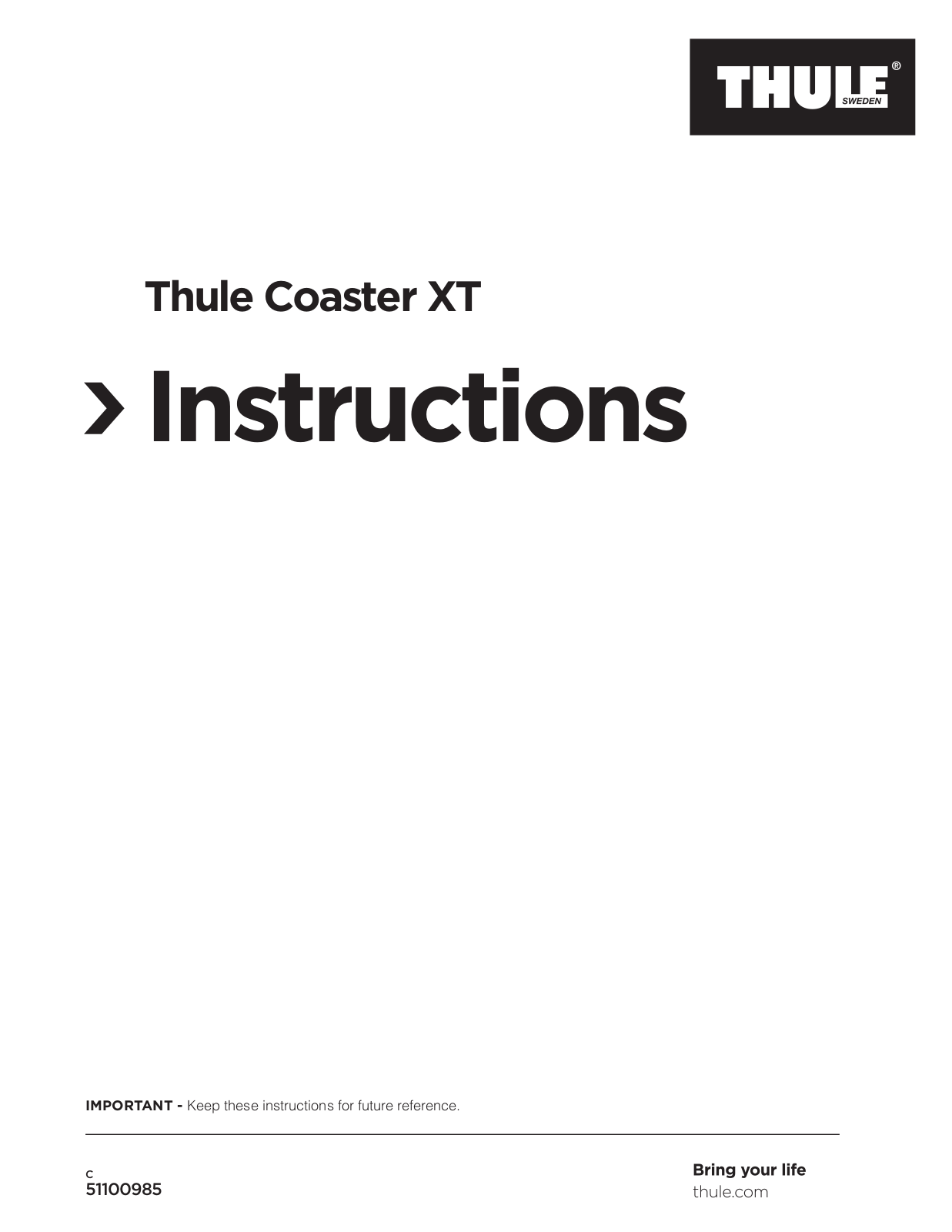 Thule Coaster XT User Manual