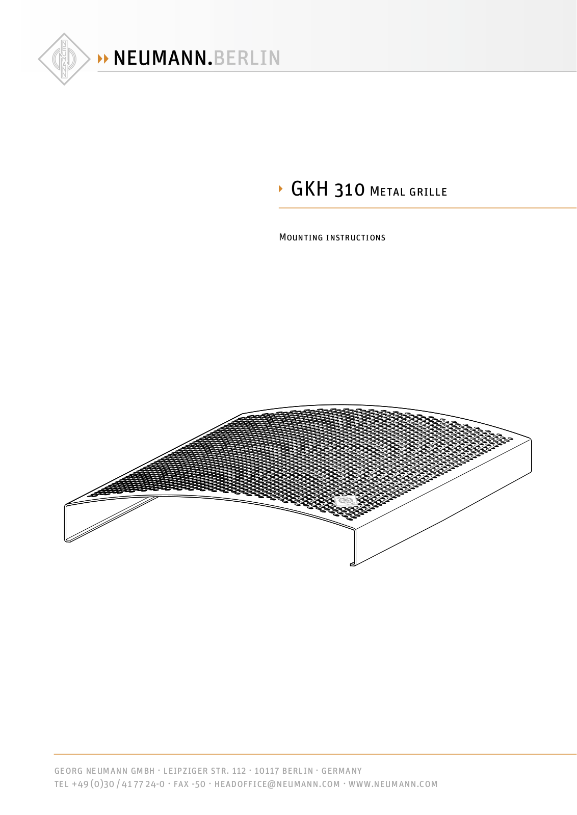 Neumann GKH 310 B Instructions