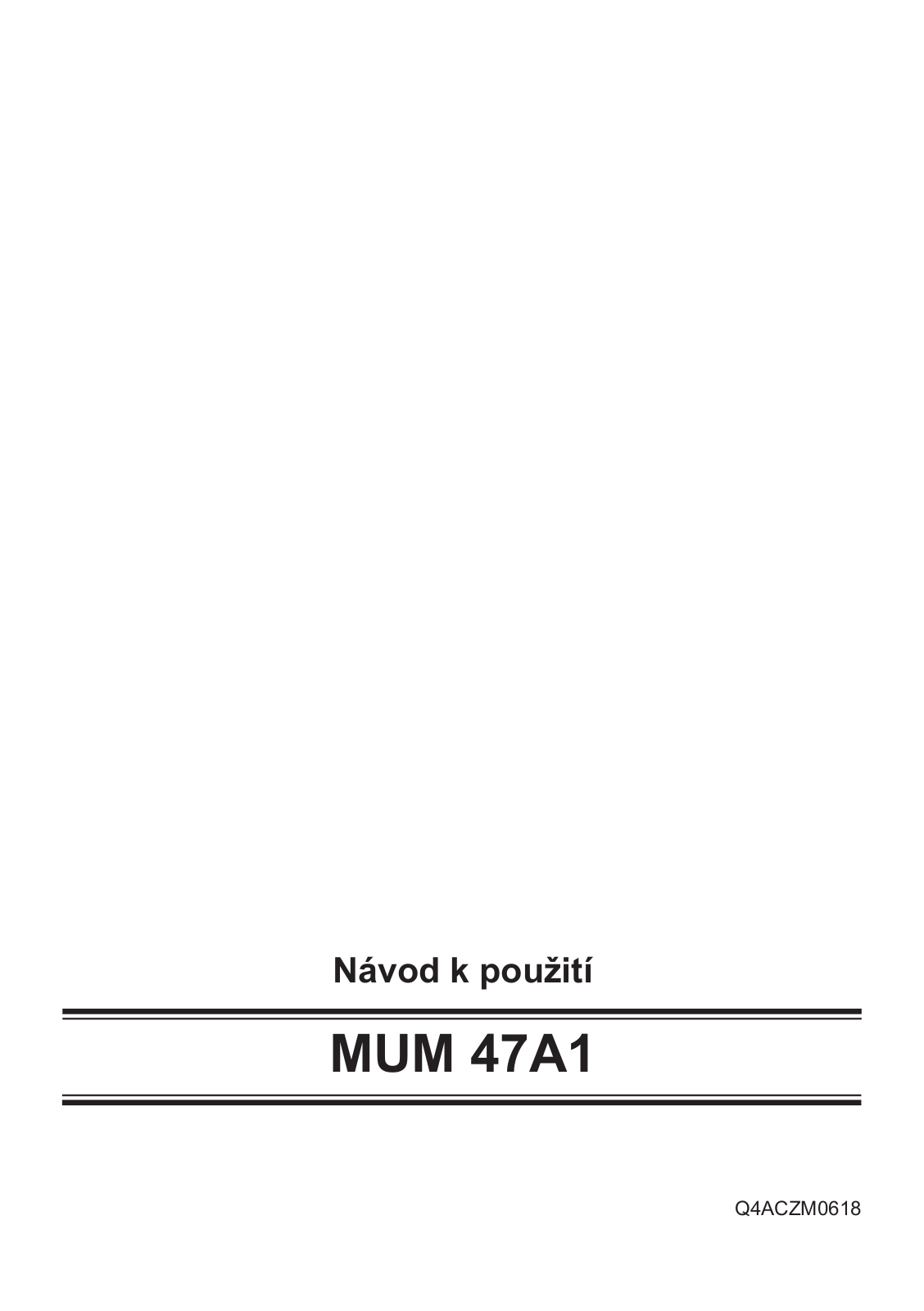 Bosch MUM 47 A1 User Manual