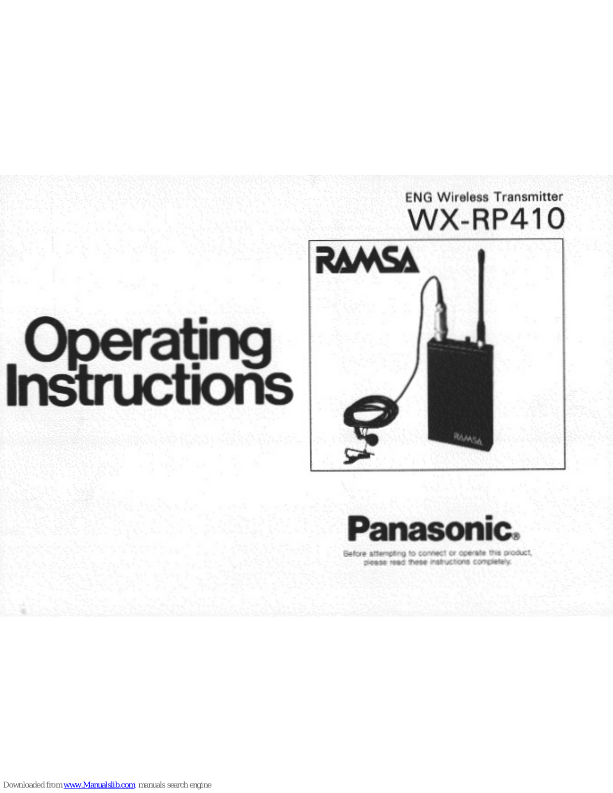 Panasonic Ramsa WX-RP410 Operating Instructions Manual