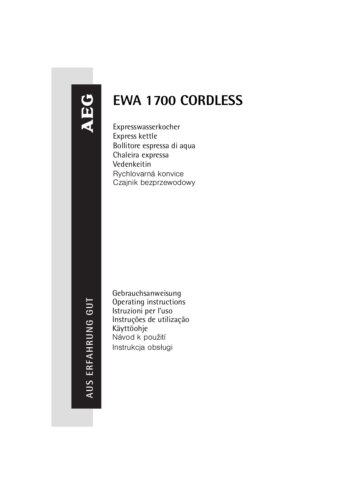 Electrolux EWA 1700 CORDLESS User Manual