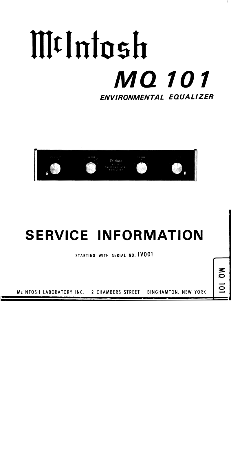 McIntosh MQ-101 Service manual