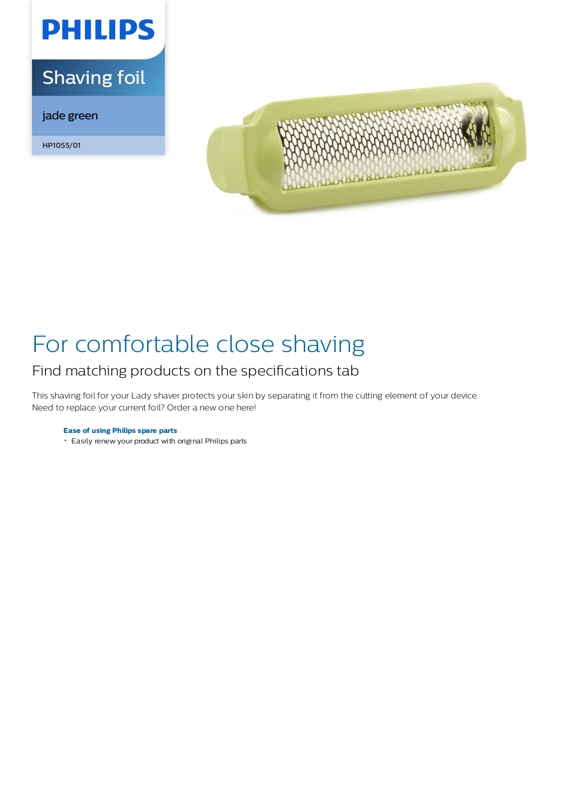 Philips HP1055/01 leaflet - ManualMachine.com