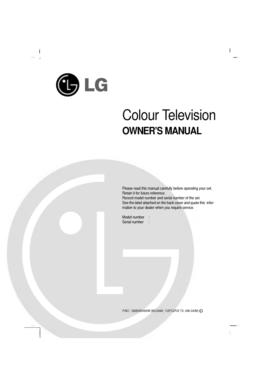 LG CT-29K35VE User Manual