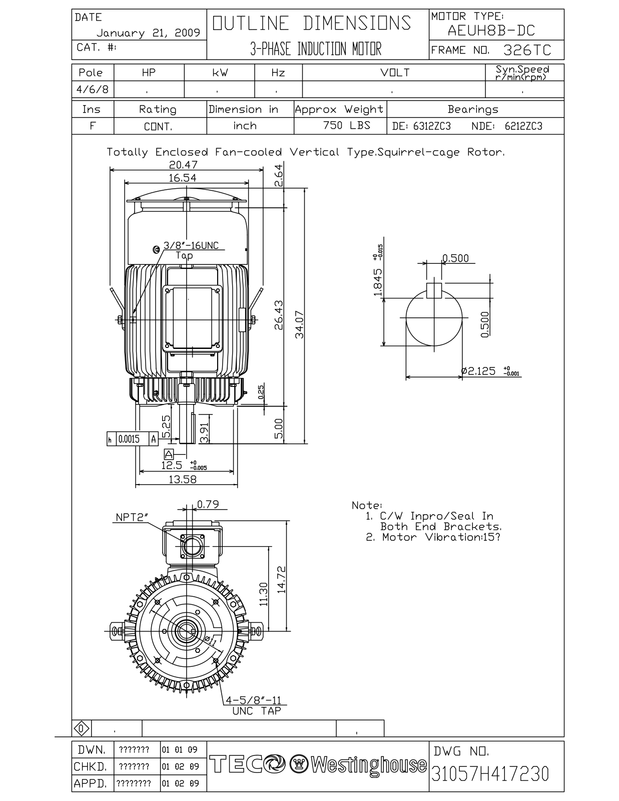 Teco HBV0504C Reference Drawing