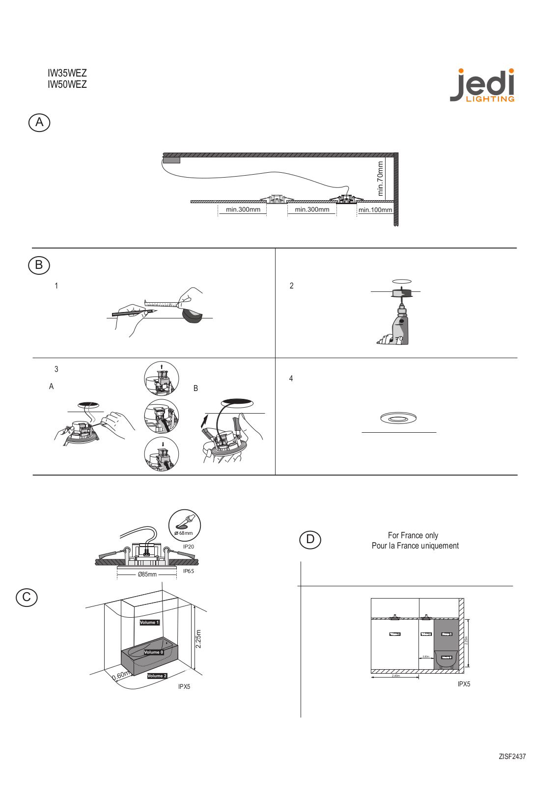 JEDI Lighting IW35WEZ, IW50WEZ User guide