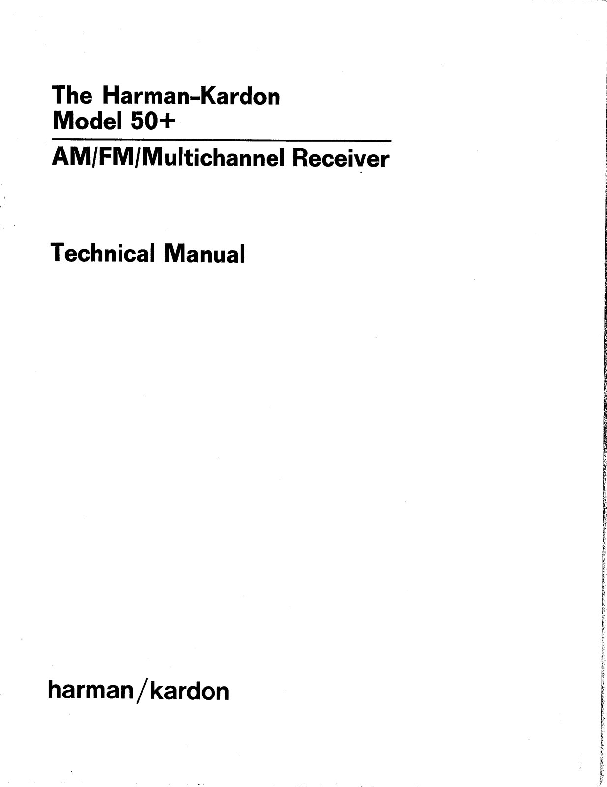 Harman Kardon 50 plus Service manual