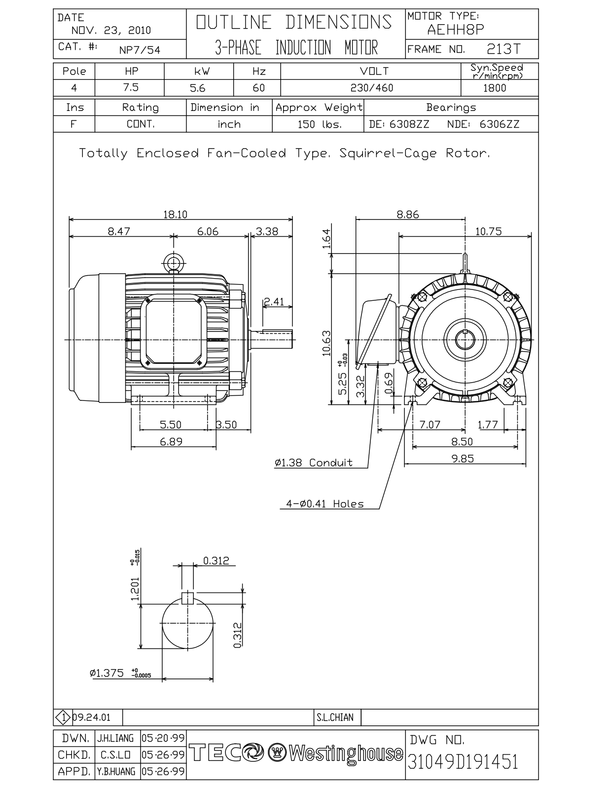 Teco NP7/54 Reference Drawing