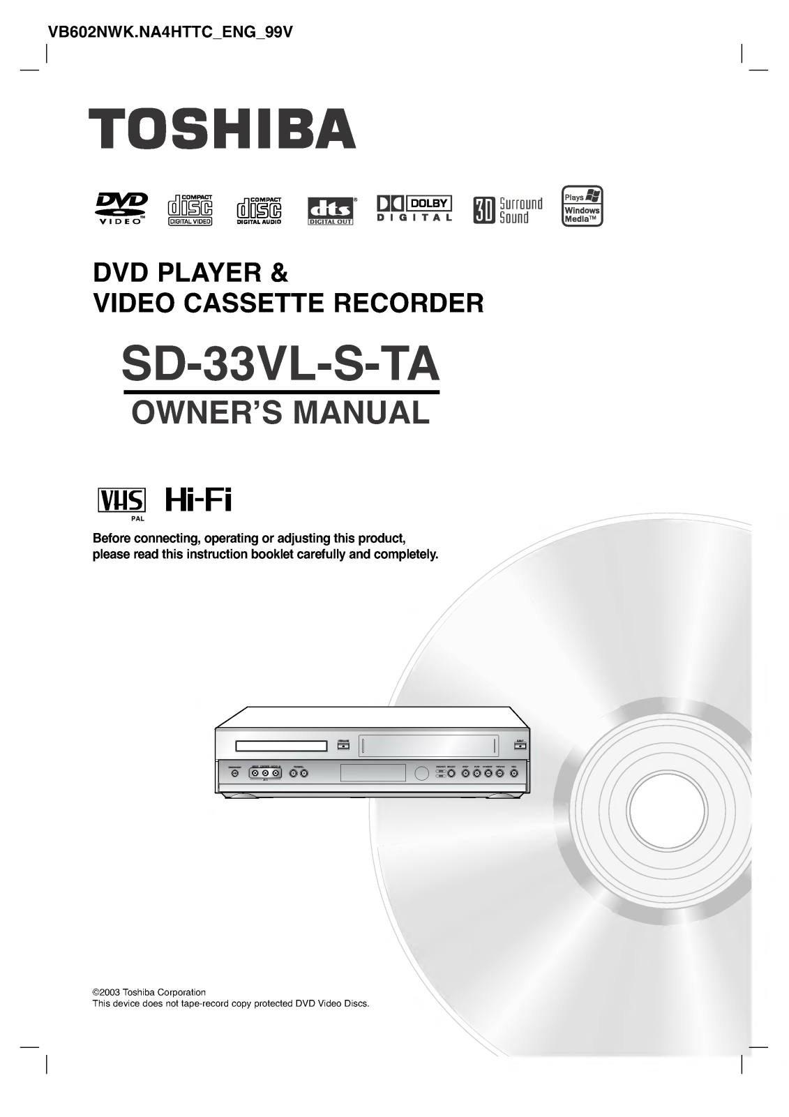 LG SD-33VLSA User Manual