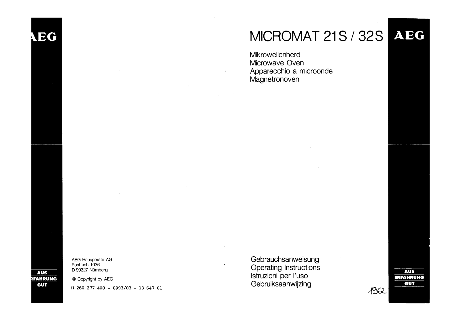 AEG-Electrolux MICROMAT32SW User Manual