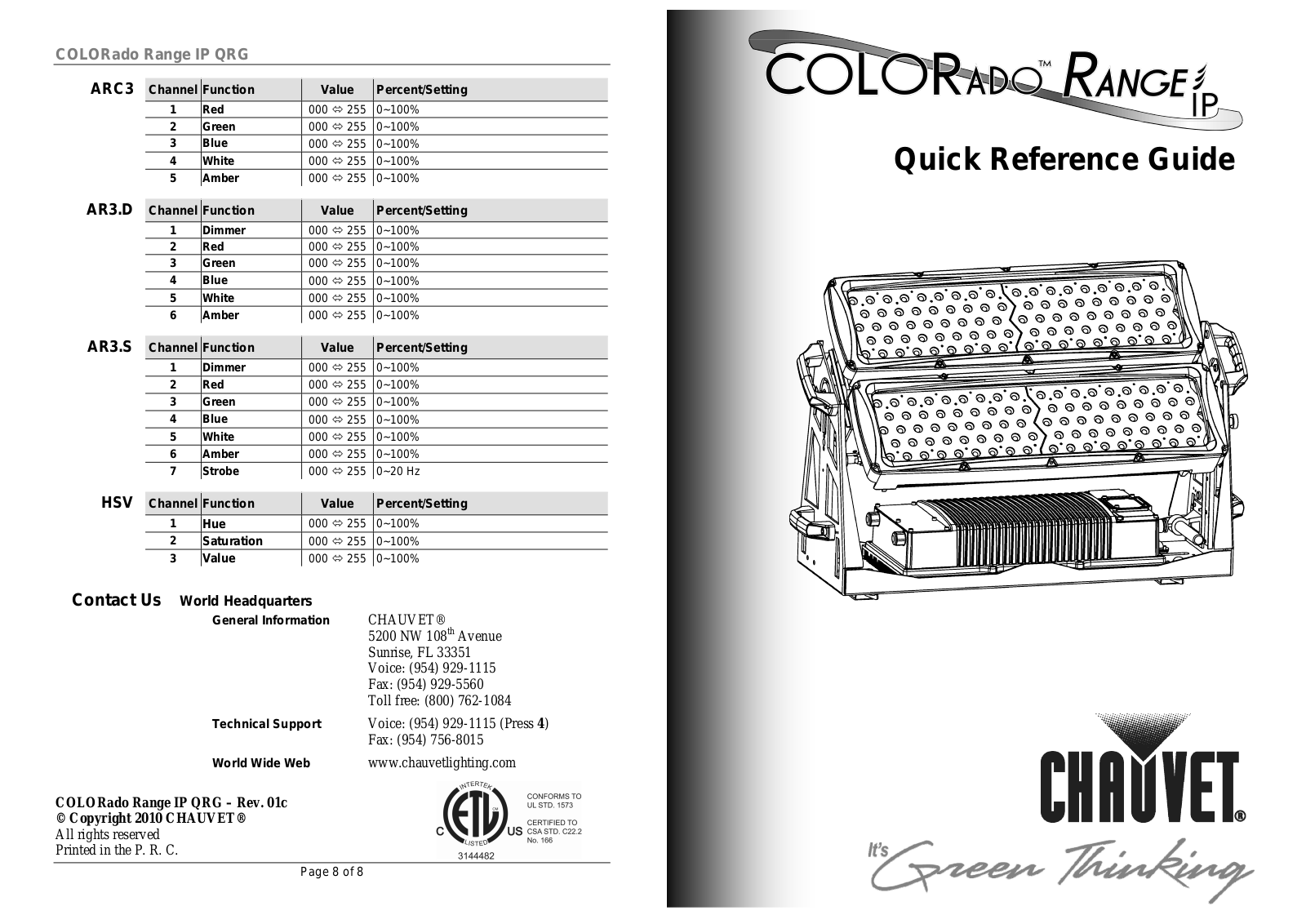 Chauvet Range User Manual