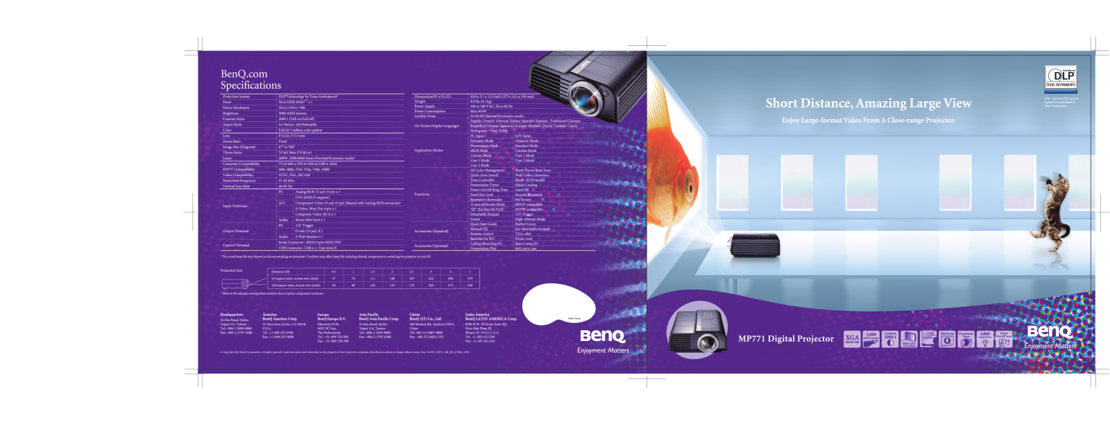 BenQ MP771 Product Sheet