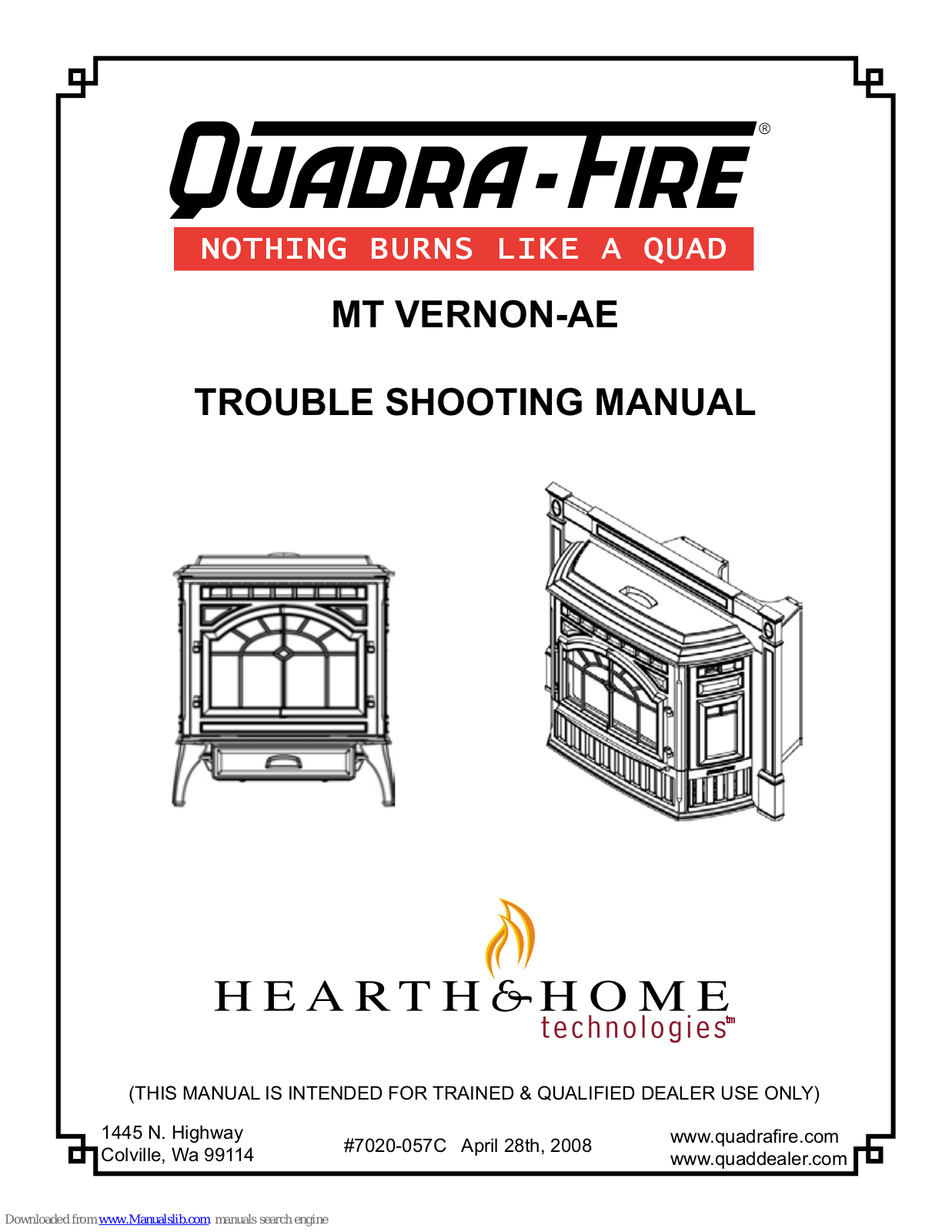 Quadra-Fire MT. VERNON AE Troubleshooting Manual