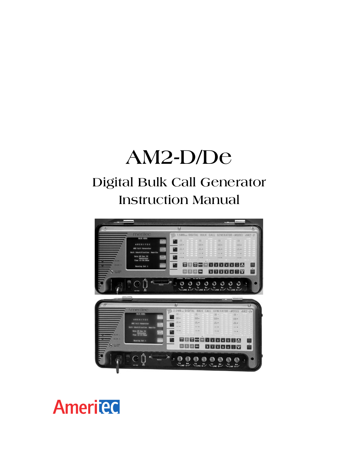 Ameritec AM2-D, AM2-DE User Manual - ManualMachine.com