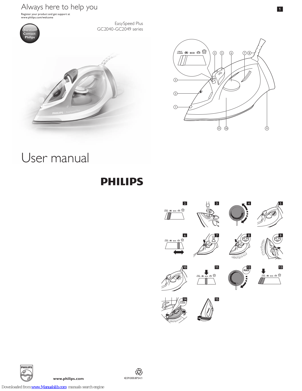 Philips GC2040 Series, GC2049 Series User Manual