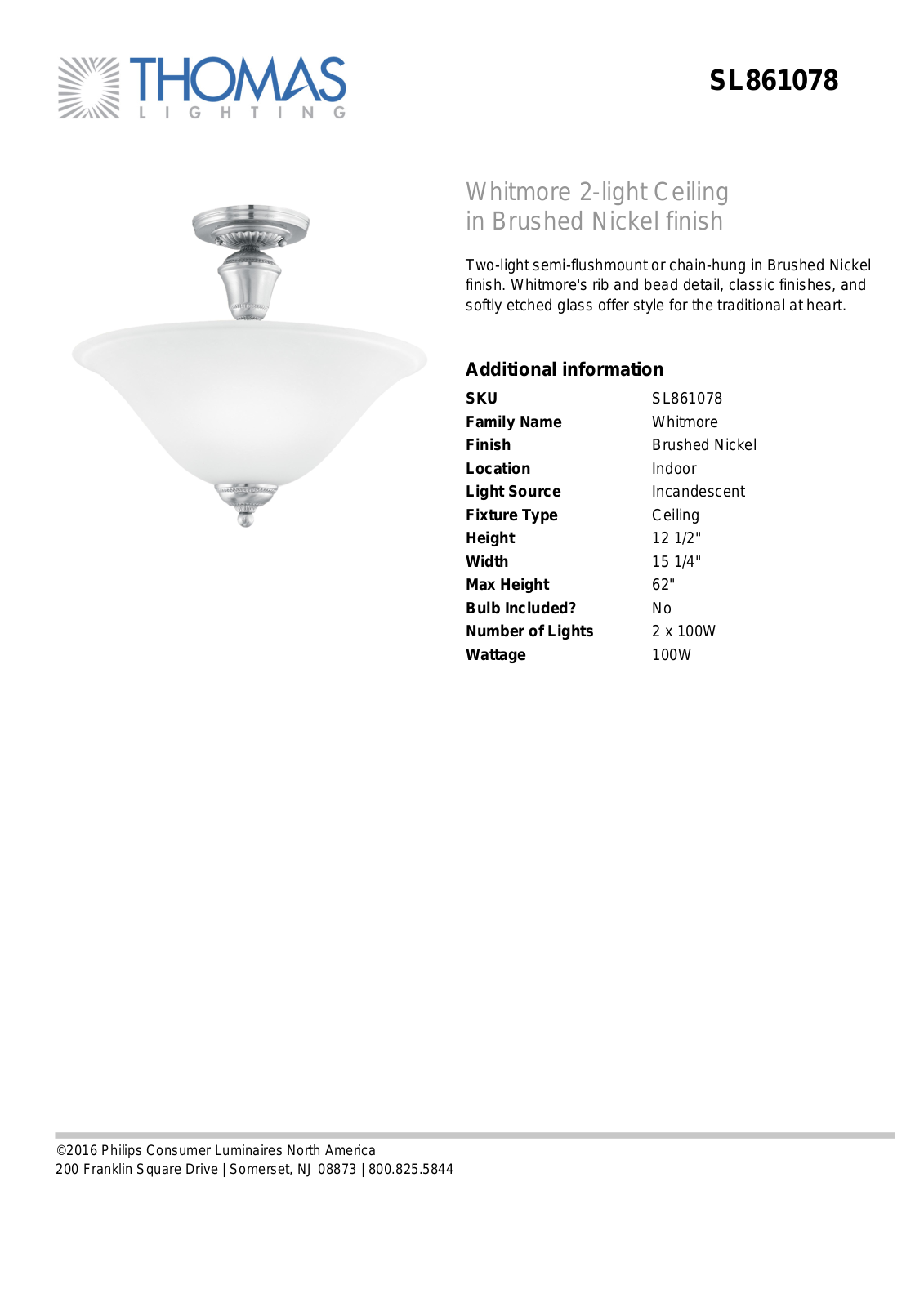 Thomas Lighting SL861078 User Manual - ManualMachine.com