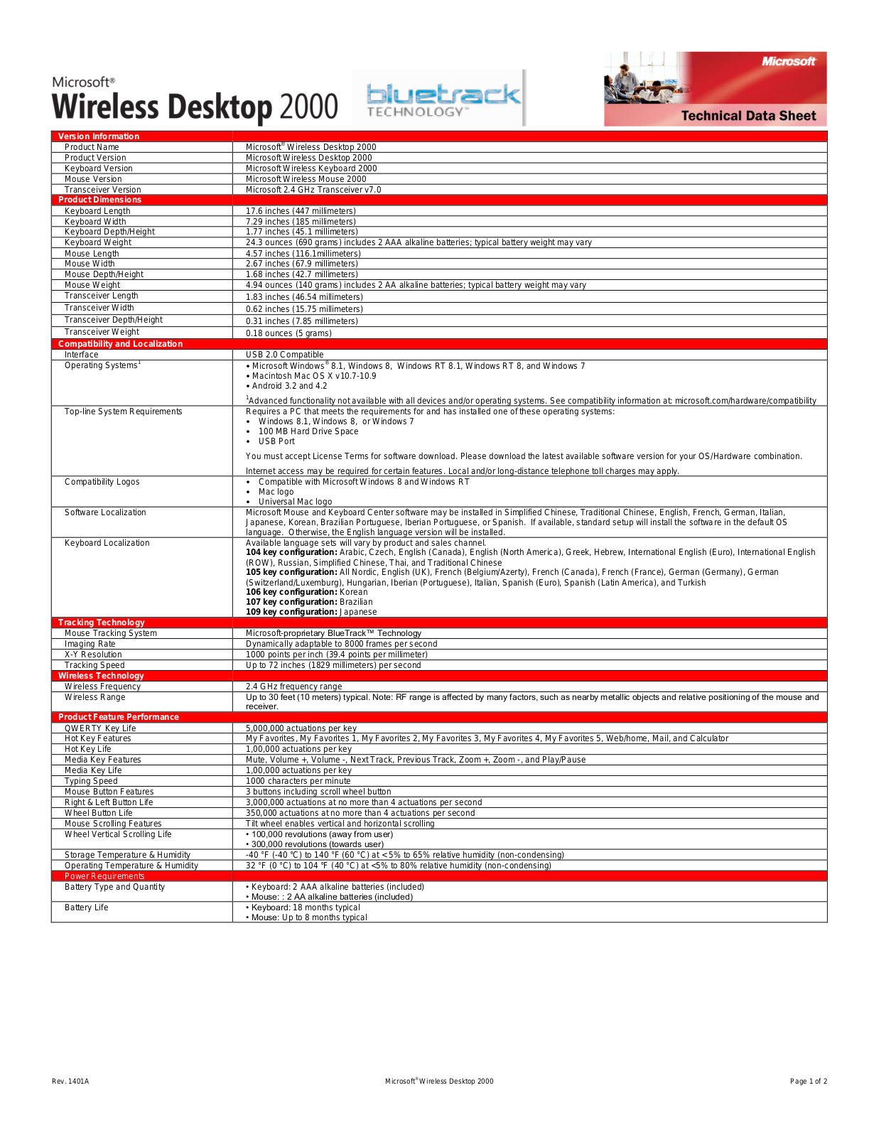 MICROSOFT MS WD 2000 Datasheet - ManualMachine.com