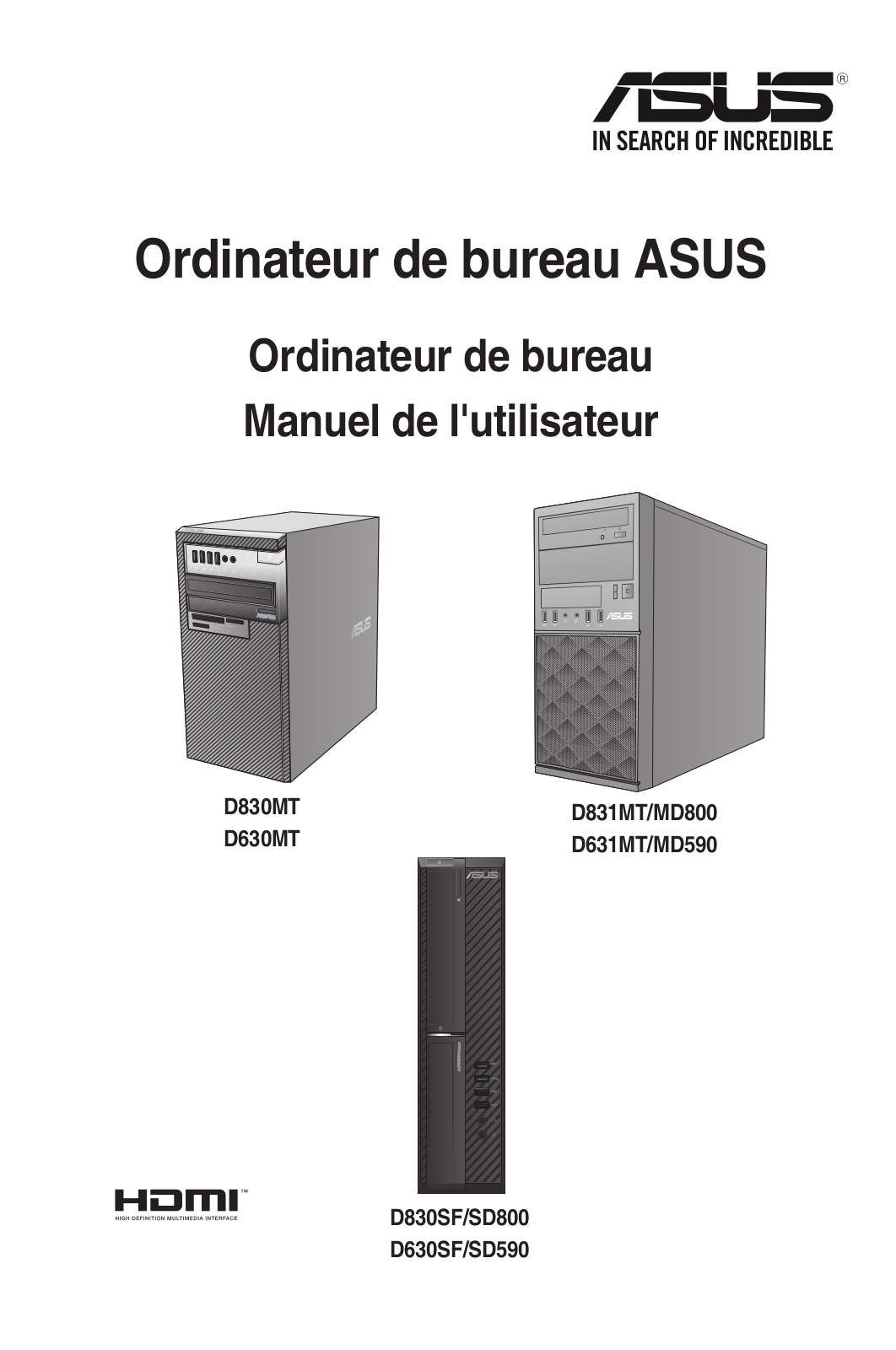 Asus D630SF, D830SF, D831MT, D631MT, D830MT User’s Manual