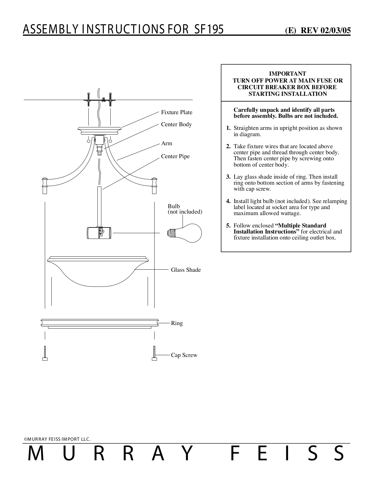 Feiss SF195 User Manual