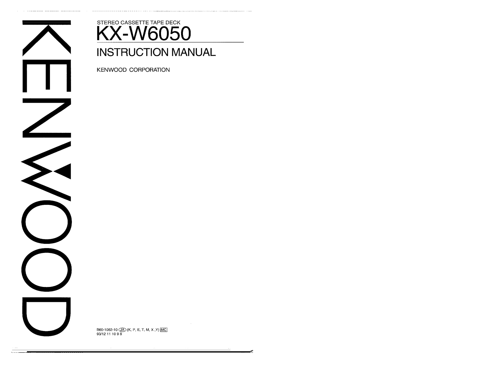 Kenwood KX-W6050 Owner's Manual