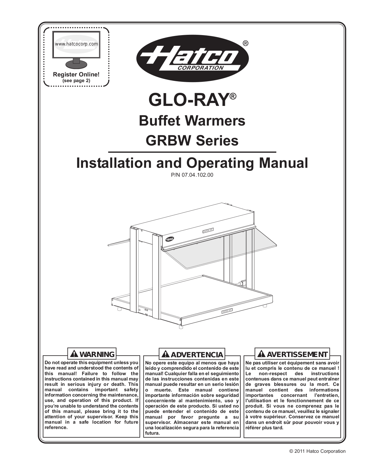 Hatco GRBW-48 Installation Manual