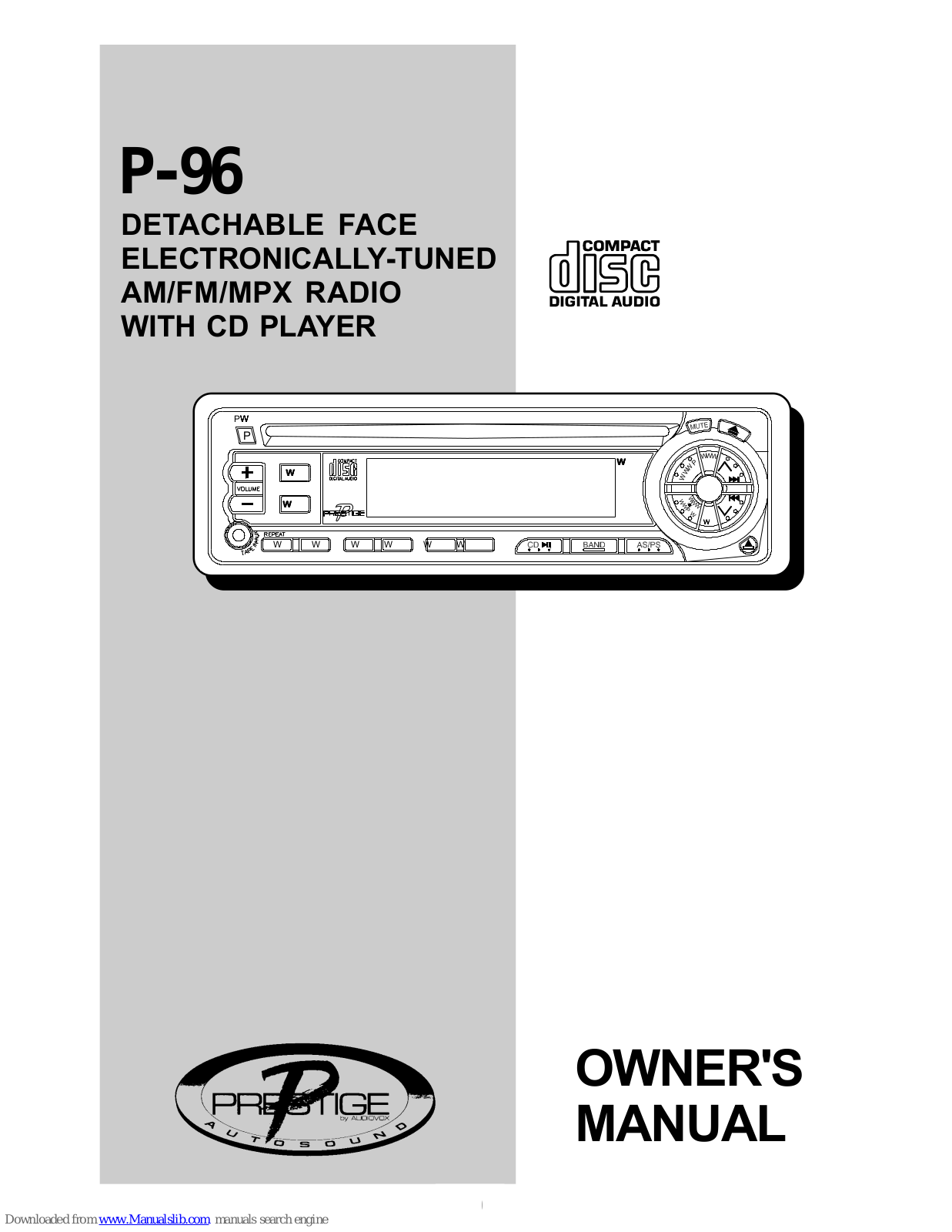 Audiovox P-96 Owner's Manual