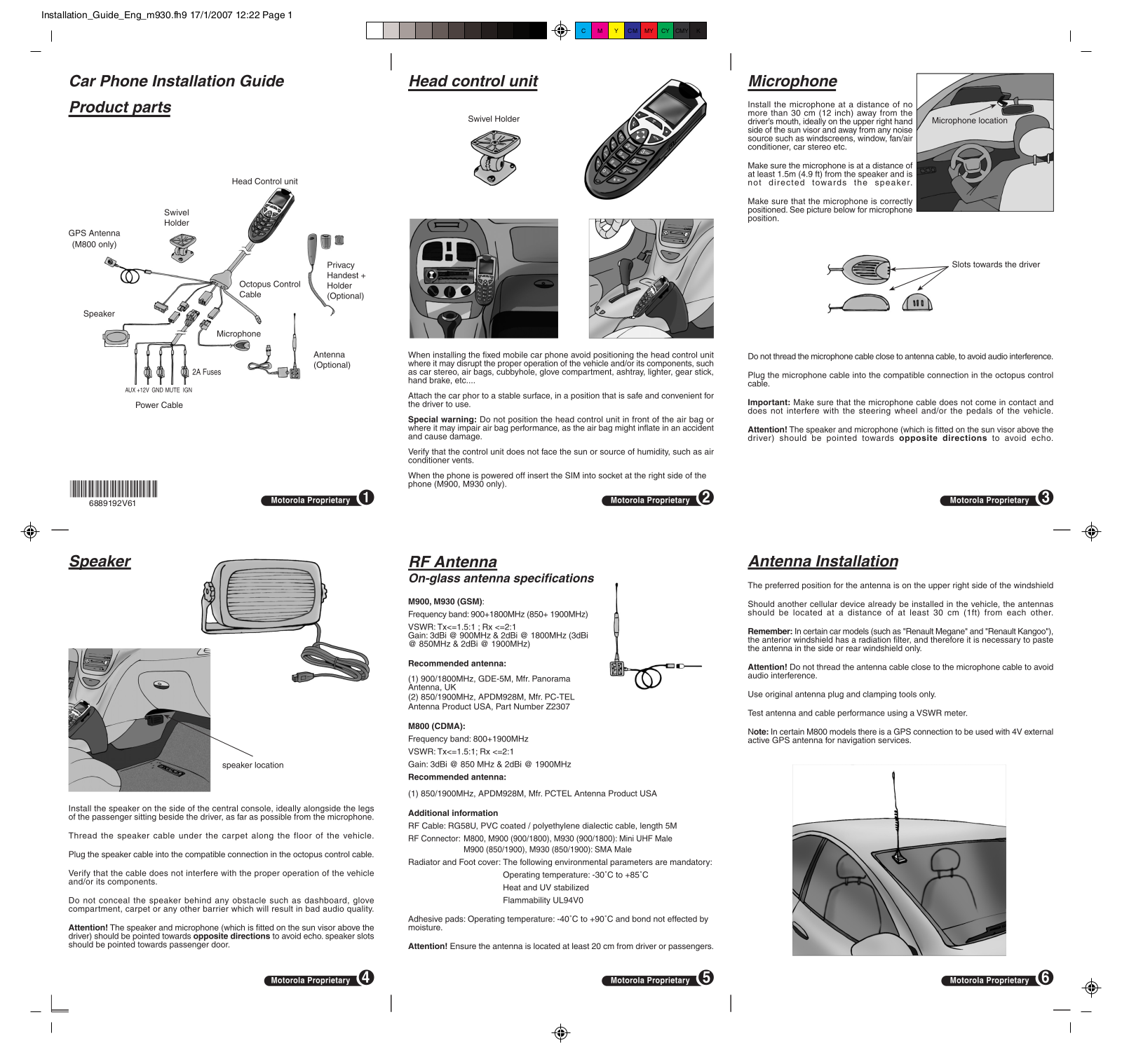 Motorola M900 Installation Manual